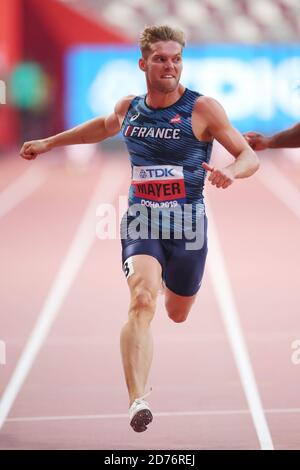 Doha, Qatar. 2 Ott 2019. Kevin Mayer (fra) Atletica : Campionati del mondo IAAF Doha 2019 uomini Decathlon - 100m al Khalifa International Stadium di Doha, Qatar . Credit: YUTAKA/AFLO SPORT/Alamy Live News Foto Stock