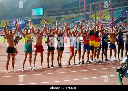 Doha, Qatar. 3 ottobre 2019. Generale Atletica : Campionati del mondo IAAF Doha 2019 Decathlon maschile al Khalifa International Stadium di Doha, Qatar . Credit: YUTAKA/AFLO SPORT/Alamy Live News Foto Stock