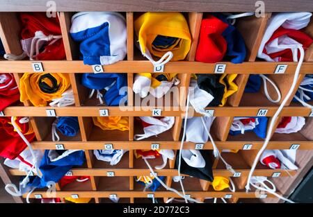 Ponte di navigazione, nave da crociera Ventus Australis, Magallanes e Cilena Antartide Regione, Cile, Sud America, America Foto Stock