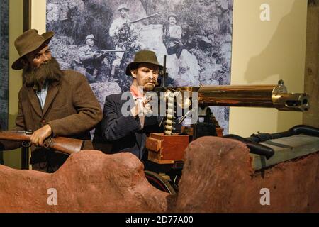 National Army Museum a Waiouru, Isola del Nord, Nuova Zelanda. Diorama della Guerra Anglo-Boar. Foto Stock