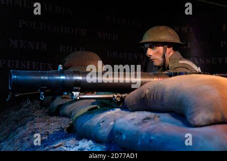 National Army Museum a Waiouru, Isola del Nord, Nuova Zelanda. Visualizzazione del gruppo serbatoio WW2. Foto Stock