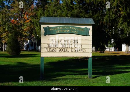 WASHINGTON CROSSING, Pennsylvania –17 OTT 2020- Vista del Washington Crossing Historic Park, un parco storico di riferimento in Pennsylvania dove George Washington attraversò t Foto Stock