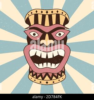 Astratto concetto vettoriale maschera etnica disegno colore sfondo. Illustrazione del tradizionale simbolo mascherato aborigeno. Illustrazione vettoriale EPS.8 EPS.10 Illustrazione Vettoriale