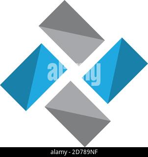 Design grafico semplice e quadrato a flusso su sfondo bianco. Vettore astratto creativo. Illustrazione vettoriale EPS.8 EPS.10 Illustrazione Vettoriale