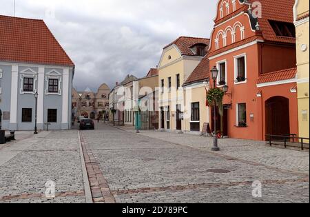 Una piccola città nel centro della Lituania con un bellissima città vecchia Foto Stock