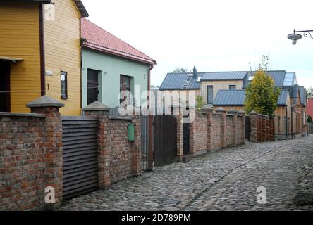 Una piccola città nel centro della Lituania con un bellissima città vecchia Foto Stock