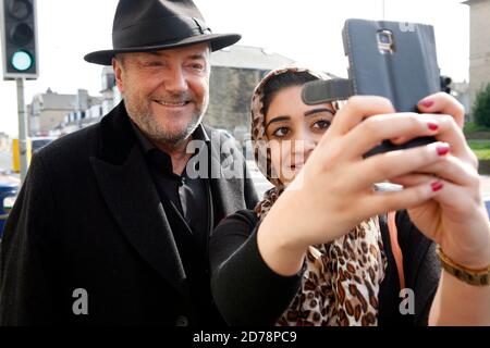 George Galloway RESPECT Party PPC per la circoscrizione di Bradford West Foto Stock