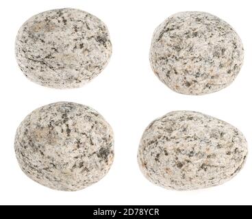 Pietra grande naturale, ciottoli isolati su sfondo bianco. Pietre per bagni e saune Foto Stock