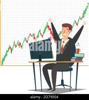 Illustrazione del vettore di concetto di mercato azionario, investimento e trading Illustrazione Vettoriale