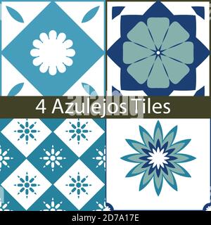 Una serie di Azulejos mediterranei Illustrazione Vettoriale