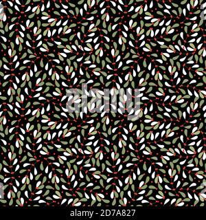 Design con motivo Mistletoe Botanico senza cuciture Illustrazione Vettoriale