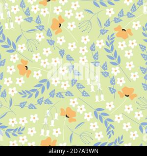 Design con motivo floreale senza cuciture Ditsy Illustrazione Vettoriale