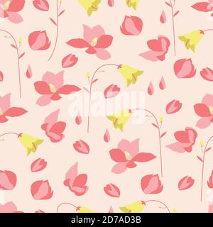 Design vettoriale con motivo floreale senza cuciture Illustrazione Vettoriale