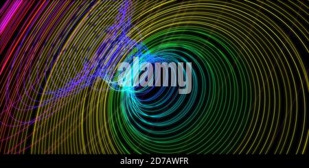Sfondo astratto di linee ad anello sfumate. rendering 3d Foto Stock