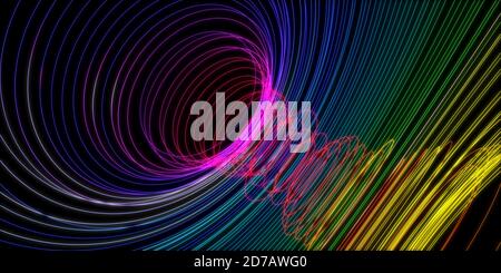 Sfondo astratto di linee ad anello sfumate. rendering 3d Foto Stock