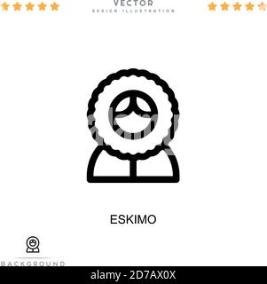 Icona Eskimo. Semplice elemento della raccolta delle interruzioni digitali. Icona Eskimo linea per modelli, infografiche e altro ancora Illustrazione Vettoriale