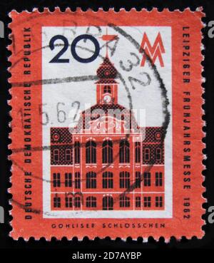 MOSCA, RUSSIA - 2 APRILE 2017: Un francobollo stampato in DDR (Germania), intorno al 1962 Foto Stock