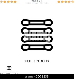 Icona cotone gemme. Semplice elemento della raccolta delle interruzioni digitali. Icona degli auricolari Line Cotton per modelli, infografiche e altro ancora Illustrazione Vettoriale