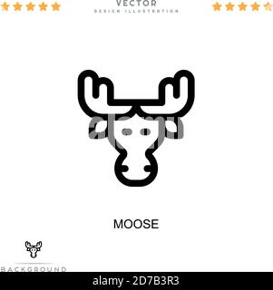 Icona Moose. Semplice elemento della raccolta delle interruzioni digitali. Icona Line Moose per modelli, infografiche e altro ancora Illustrazione Vettoriale