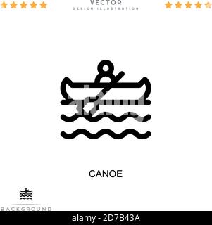 Icona canoa. Semplice elemento della raccolta delle interruzioni digitali. Icona Line Canoe per modelli, infografiche e altro ancora Illustrazione Vettoriale