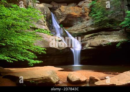 Crystal Falls - Hocking Hills state Park, Ohio Foto Stock