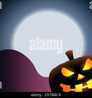 jack di zucca modello vettoriale di storia instagram. Felice Halloween Illustrazione Vettoriale