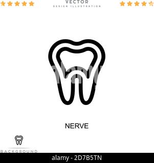 Icona nervo. Semplice elemento della raccolta delle interruzioni digitali. Icona di Line Nerve per modelli, infografiche e altro ancora Illustrazione Vettoriale