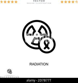 Icona radiazione. Semplice elemento della raccolta delle interruzioni digitali. Icona di radiazione di linea per modelli, infografiche e altro ancora Illustrazione Vettoriale