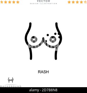 Icona eruzione cutanea. Semplice elemento della raccolta delle interruzioni digitali. Icona di rash della linea per modelli, infografiche e altro ancora Illustrazione Vettoriale