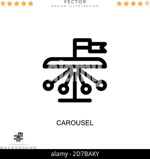 Icona della sequenza. Semplice elemento della raccolta delle interruzioni digitali. Icona del carosello linee per modelli, infografiche e altro ancora Illustrazione Vettoriale