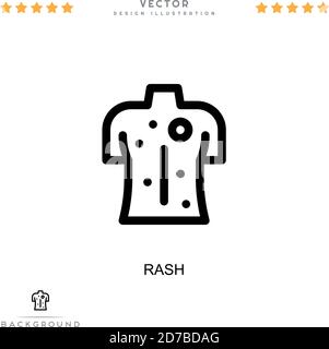 Icona eruzione cutanea. Semplice elemento della raccolta delle interruzioni digitali. Icona di rash della linea per modelli, infografiche e altro ancora Illustrazione Vettoriale