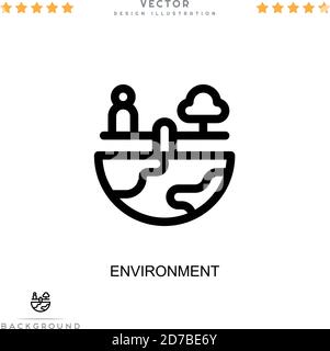 Icona ambiente. Semplice elemento della raccolta delle interruzioni digitali. Icona ambiente di linea per modelli, infografiche e altro ancora Illustrazione Vettoriale