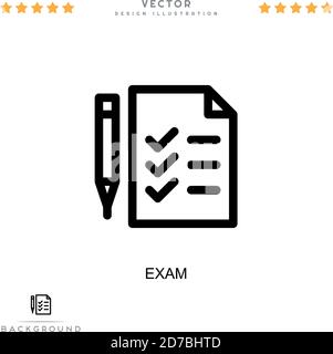 Icona esame. Semplice elemento della raccolta delle interruzioni digitali. Icona Line Exam (esame linea) per modelli, infografiche e altro ancora Illustrazione Vettoriale