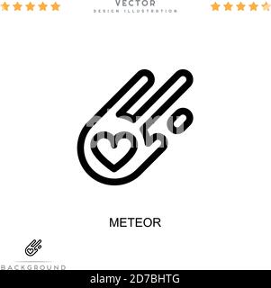 Icona Meteor. Semplice elemento della raccolta delle interruzioni digitali. Icona Meteor di linea per modelli, infografiche e altro ancora Illustrazione Vettoriale