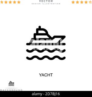 Icona yacht. Semplice elemento della raccolta delle interruzioni digitali. Icona Line Yacht per modelli, infografiche e altro ancora Illustrazione Vettoriale