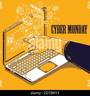 Il Cyber Monday è il lunedì successivo al Black Friday, che inizia la stagione delle vendite negli Stati Uniti, tra il ringraziamento e il Natale. Foto Stock