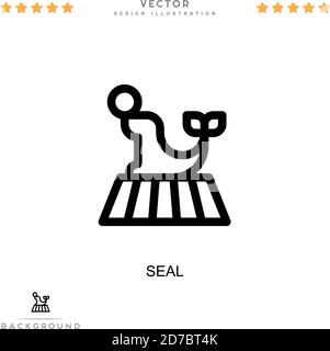 Icona di tenuta. Semplice elemento della raccolta delle interruzioni digitali. Icona simbolo di linea per modelli, infografiche e altro ancora Illustrazione Vettoriale