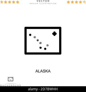 Icona Alaska. Semplice elemento della raccolta delle interruzioni digitali. Icona Alaska della linea per modelli, infografiche e altro ancora Illustrazione Vettoriale