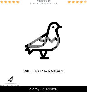 Icona di Willow Ptarmigan. Semplice elemento della raccolta delle interruzioni digitali. Icona della linea Willow Ptarmigan per modelli, infografiche e altro ancora Illustrazione Vettoriale