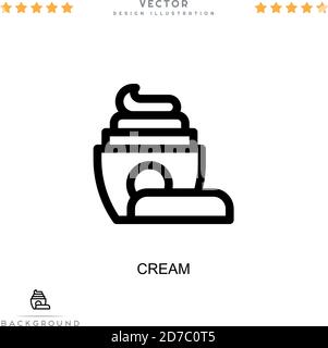 Icona della crema. Semplice elemento della raccolta delle interruzioni digitali. Icona Crema di linea per modelli, infografiche e altro ancora Illustrazione Vettoriale