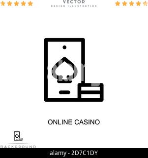 Icona del casinò online. Semplice elemento della raccolta delle interruzioni digitali. Icona del casinò online per modelli, infografiche e altro ancora Illustrazione Vettoriale