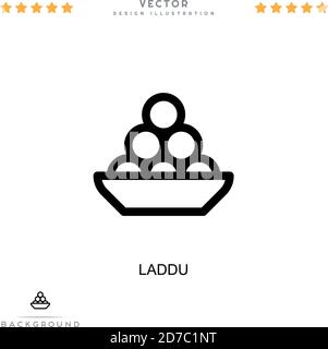 Icona Laddu. Semplice elemento della raccolta delle interruzioni digitali. Icona Line Laddu per modelli, infografiche e altro ancora Illustrazione Vettoriale