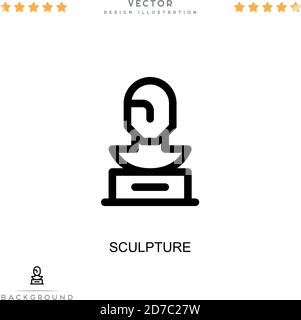 Icona scultura. Semplice elemento della raccolta delle interruzioni digitali. Icona scultura linea per modelli, infografiche e altro ancora Illustrazione Vettoriale