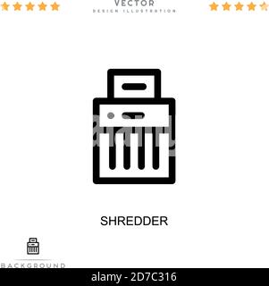 Icona trinciatrice. Semplice elemento della raccolta delle interruzioni digitali. Icona di Line Shredder per modelli, infografiche e altro ancora Illustrazione Vettoriale