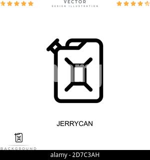 Icona jerrycan. Semplice elemento della raccolta delle interruzioni digitali. Icona di Line Jerrycan per modelli, infografiche e altro ancora Illustrazione Vettoriale