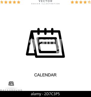 Icona del calendario. Semplice elemento della raccolta delle interruzioni digitali. Icona Calendario linea per modelli, infografiche e altro ancora Illustrazione Vettoriale