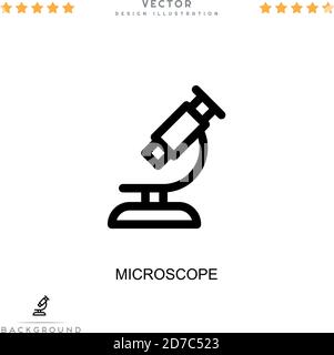 Icona microscopio. Semplice elemento della raccolta delle interruzioni digitali. Icona del microscopio a linee per modelli, infografiche e altro ancora Illustrazione Vettoriale