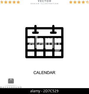 Icona del calendario. Semplice elemento della raccolta delle interruzioni digitali. Icona Calendario linea per modelli, infografiche e altro ancora Illustrazione Vettoriale