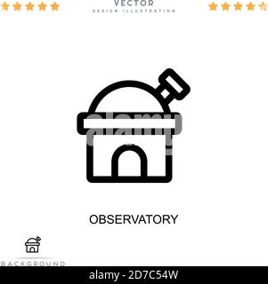 Icona Osservatorio. Semplice elemento della raccolta delle interruzioni digitali. Icona di Line Observatory per modelli, infografiche e altro ancora Illustrazione Vettoriale