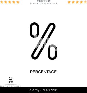 Icona percentuale. Semplice elemento della raccolta delle interruzioni digitali. Icona della percentuale di linea per modelli, infografiche e altro ancora Illustrazione Vettoriale